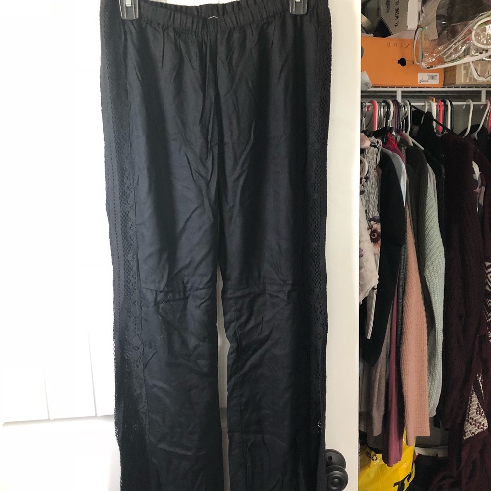O’NEILL long black flare fabric pants